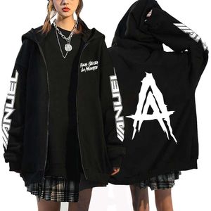 Anuel AA Album Real Hasta La Muerte Hoodies Men Women Hip Hop Streetwear Zipper Jackets Fleece Long Sleeve Sweatshirts Y2K Tops