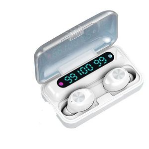 Hörlurar F910 TWS Sports Music Stereo Bluetooth Wireless Earuds 5.0 Microphone Waterproof Mini Hörlurar med 3 LED Smart Display