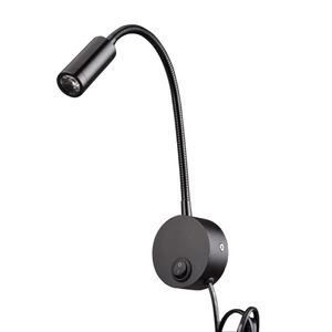 Lâmpadas Topoch Quarto Luz de Parede com Plug in Cord Lâmpadas Ligar / Desligar Matt Black / Silver LED 3W AC100240V Lente de foco para trabalhar Stu