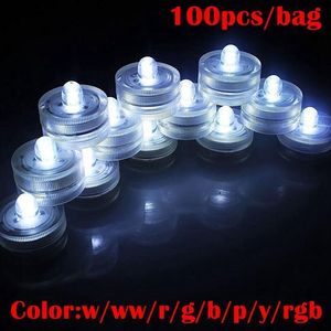 Underwater Lights LED Candle Lights Submersible Tea Light Waterproof Candle Underwater Tea Light Sub Lights Battery Waterproof Nig329g