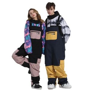 Men Women Ski Pants Winter Pant Windproof Waterproof Reflective Breathable Overalls Female Male Loose Snowboard 231221