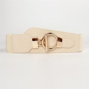 Celrões de fivela de ouro para mulheres Moda Moda Girada elástica BEIGE BEIGE VESTIONO E CABELO CUMMERBUNDS258P