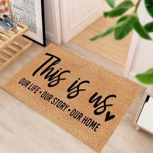 Carpets Anti-slip Floor Rug Letter Print Doormat Premium 60x40cm Entry Door Mat Stylish Absorbent Wear Resistant For Home
