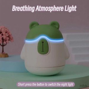 Humidifiers Lovely Cartoon Bear Air Humidifier USB Ultrasonic Aromatherapy Diffuser with Night Light Mini Mute Humidificador for Baby Room