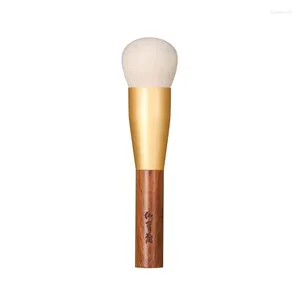 Makeup Brushes HGQ90 Professional Handmade Tiny Tips Goat Hair Rounded Face Powder Brush African Rosewood Handle Make Up