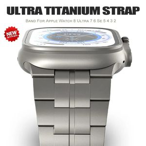 أحزمة Titanium Strap لـ Apple Watch 9 Ultra 2 49mm Series9 8 7 45mm 41mm 44mm شريط معدني فاخر لـ Apple Watch 6 5 4 SE 42mm 40mm 41