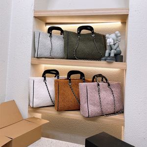 Зимние пляжные сумки цепочка сумка для жемчужных покупок сумка шерстяная сумочка для брендов сумки для брендов модные каналы.