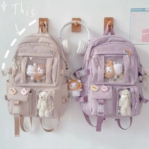 Zaino per le scuole superiori giapponesi borse di grande capacità per pocket multi -tasche Kawaii Women Harajuku Cute 231222