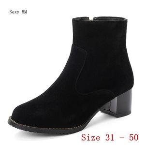 Stivali Spring autunno alto tacchi da donna stivali caviglia donna stivali corti scarpe tallone alto piccoli taglie plus 31 50