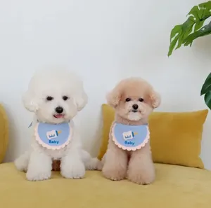 犬のアパレルins-babero botella perro y gato toalla saliva mascotas accesorios oso peluche lazos perros