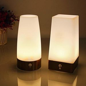 Night Lights LED Light Wireless Induction Bedside Reading Camping Lamp With Motion Sensor On off Switch For Children Kids Birthday2951