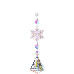 Crystal Rhinestones Rainbow Maker Snowflake Ball Prism Sun Shine Catcher Finestra sospesa Ornament Garden Garden Christmas Chast Fedding Party Decoration