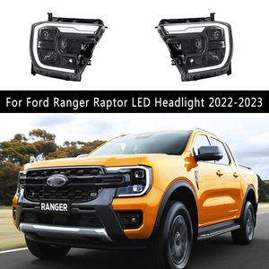 For Ford Ranger Raptor LED Headlight 22-23 High Beam Angel Eye Projector Lens DRL Daytime Running Light Streamer Turn Signal Indicator