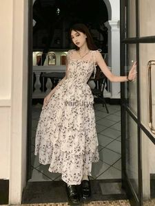 Basic Casual Dresses Deeptown Y2k Fairycore White Graduation Dress Women Korean Style One Piece Slip Floral Dresses Vintage Long Prom Vestidos Summer YQ231222