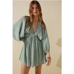 1218 XXL 2024 Milan Runway Dress Spring Summer V الرقبة طويلة الأكمام فوق الركبة العلامة التجارية ذاتها