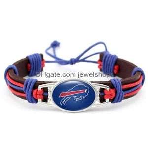 Incanta la squadra di calcio statunitense Buffalo penzolante Orecchini di collana fai -da -te Braccialetti bottoni Sports Jewelry Accessori per la consegna DHWH5 DHWH5