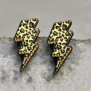 Stud Earrings Leopard Lightening Bolt Wooden Studs Cow Print Earring Cowboy Cowgirl Jewelry & Accessories Mothers' Day Gift