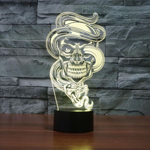 Ilusão de óptica 3D Ghost Fung Gradientes coloridos Touch acrílico Night Light Light Ação
