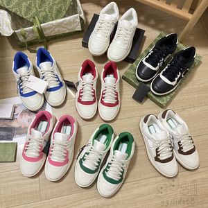 Casual Shoes MAC80 leather sneaker men women spliced upper shoes with letter wave mouth genuine leather Print vintage trainer man woman