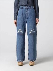 Dżinsy Women High Street Designer spodni nogi otwarte widelc ciasny capris haft haftowy dżinsowe spodnie ciepłe odchudzone spodnie dżinsowe marka moda odzież ubrania
