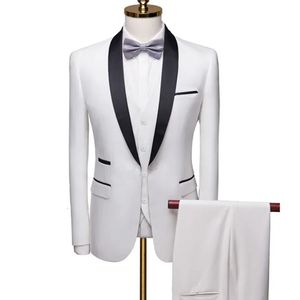 Män Autumn Wedding Party Three Pieces Jacket byxor Ställ in stor storlek 5xl 6xl manlig blazerrockbyxor Vest Fashion Slim Fit Suit 231221