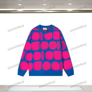 Xinxinbuy 2024 Men DesignerパーカースウェットシャツビッグレターJacquard長袖女性ブルーブラックホワイトグレーS-2xl
