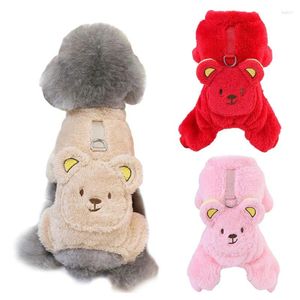 Abbigliamento per cani kawaii orso pigiano vestiti in pile caldi inverno per cagnolini chihuahua costume yorkie ovestie cucciolo di salto per cuccioli