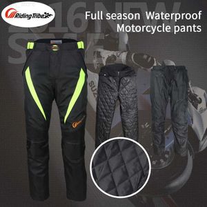 オートバイアパレルモーターサイクルパンツ夏の冬、取り外し可能な暖かい/防水ライナーと保護パッドHP-08L231222を備えた反射的な安全服