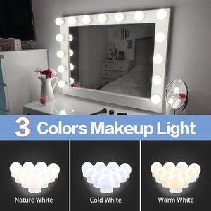 LED 12V Make -up Mirror Light LED -Lampen Iollywood Eitelkeit LED -Leuchten Dimmbare Wandlampe 2 6 10 14 Bulbs Kit für Schminktisch LED010250o