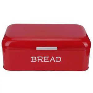 1pcs de estilo europeu cozinha grande portador de pão de armazenamento de armazenamento recipiente de alimentos Red Iron Iron Bread Box for Bakery Shop Kitchen Decor 231221