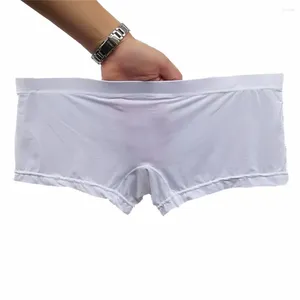 Mutande da maschera da pugile di seta di seta di ghiaccio mutanti pantaloncini a maglie trasparenti meste trasparenti mutande per la biancheria intima