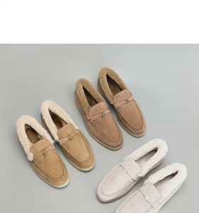 Mokasyny kaszmirowe Rex Rabbit Matte Deerskin LP Flat Mokejczy plus rozmiar zimowe buty damskie