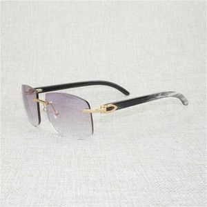 Óculos de sol 2023 20% vintage preto búfalo búfalo buzina de tamanho grande homem natural tons de madeira sem aro óculos para dirigir Oculos 272w ao ar livre