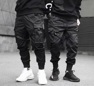 2020 Hip Hop Boy Multipocketlet Heraking Design Harem Pant Men Streetwear Punk Troushers Casual Jogger Masculino Dança preta preta Pant7278417