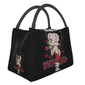 Sacos boop animado bettys saco de bolsa de almoço isolada para mulheres anime desenho animado resciacher frioreiro térmica lanchone