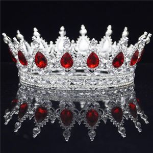 Crystal Vintage Royal Queen King Tiaras och krönar män Kvinnor Pageant Prom Diadem Ornament Bröllop hår smycken tillbehör y200723142