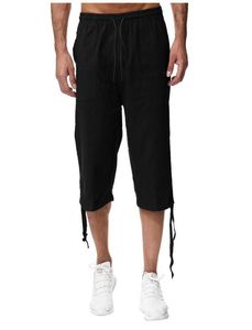 Men039S byxor linne korta män 34 längd knäbomull stor storlek hög midja plus 3xl Bermuda shorts manliga långa sommarbyxor5549388