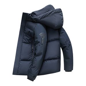 남자 야외 바람 방풍 극도의 차가운 두꺼운 코트, 중간 길이 남성의 냉 보호를위한 겨울 유럽 및 미국 대형 거위 다운 재킷