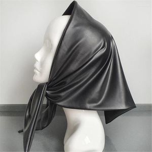 Scarves Faux Leather Triangular Scarf Womens Headscarf Windproof Headwraps Bandana