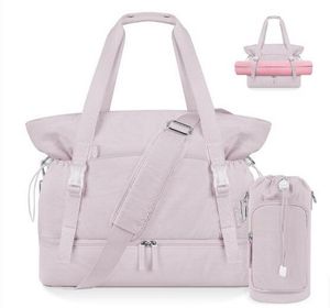 Women's Gym Bag Yoga Lady Mat Bag with Water Bottle Bag overnight bag with shoe compartment travel duffel bag for woman for yoga