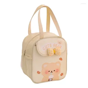 Yemek takımı kawaii öğle yemeği çantası kızlar için sevimli kutu yalıtılmış yeniden kullanılabilir tote veya soğuk iş 18.5 x 13.5 23.3cm