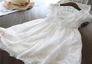 38 år Little Girls Dress Lace Princess Dress Summer White Casual Wear Children Wedding Party Dresses Teenage Girls Clothing Q08189474
