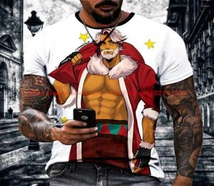 Men039s T Shirts Muscle Babbo Natale Christmas Men39s Tshirts 3D Shirt di marca a maniche corte per uomo per uomo tee uomo oversize Fu5763544