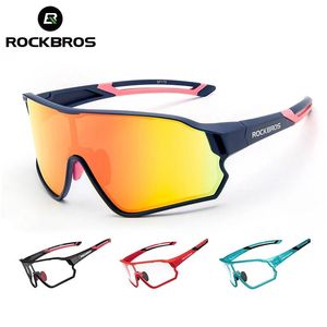 Sunglasses Rockbros Bicycle Photochromic Sunglasses Polarized Cycling Glasses Uv400 Discoloration Bike Eyewear Equipment for Road, Mtb