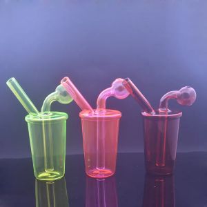 Hot Selling Hookah Bubbler Handrökning Pipe Coffee Cup Shape Oil Burner Bong For Rigs Water Bongs Dab Rig Ash Catcher Smoking BJ