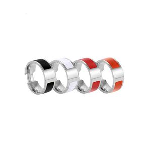 Lyxdesignband ringer breda 6mm titan rostfritt stål kärleksring för kvinnor män smycken par enkelt öppna oss storlek 5-12865