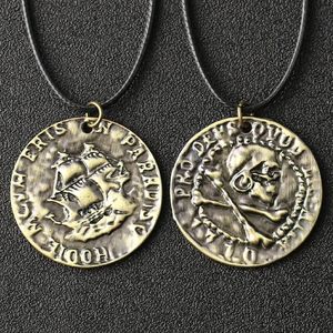 Uncharted 4 Halskette Nathan Drake Mysterious Sea Area Skull Cross Bone Pirat Coin Vintage Pendant Film Game Schmuck Whole J1217f