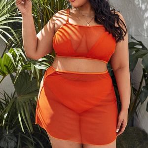 Menas de banho feminina 2023 Summer Sexy Bikini Set Women Women Plus Size Swimming Swimsuit com sarongue 4 peças Cantura baixa Ladies Bather Suit