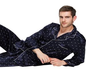 mens الحرير الساتان pajamas مجموعة pajamas مجموعة pjs sleepwear مجموعة loungewear ussmlxlxl3xl 4xl 2011254572708