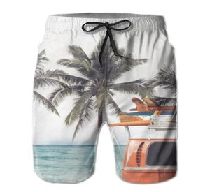 MEN039S Shorts Vintage Tropical Beach Seaside Auto con tavolo da surf Men Casualmente Vacanze a secco rapido Swimwearmen039S1663778